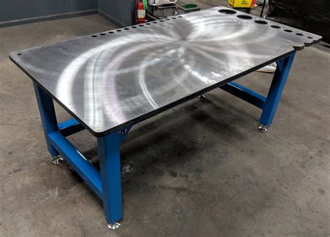 metal fabrication table design|welding table top with holes.